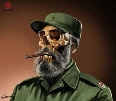 Fidel-Castro-Cuba-skull-cartoon