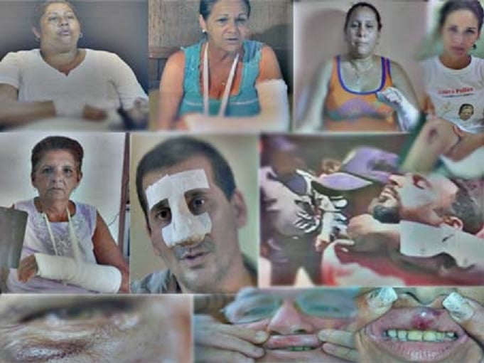 Recent photos of Cuban human rights activists during and after their interactions with police and state security forces.